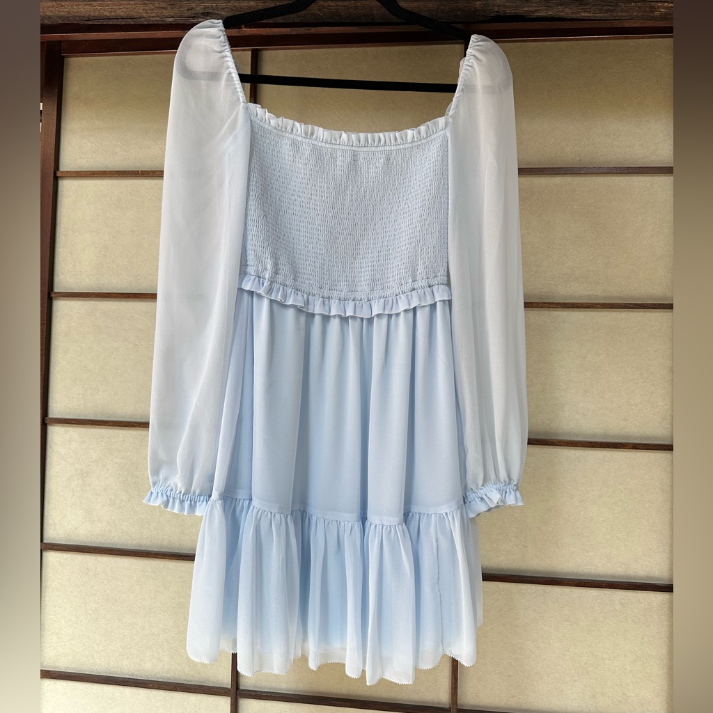 Aritzia Wilfred Light Blue Long Sleeve Dress